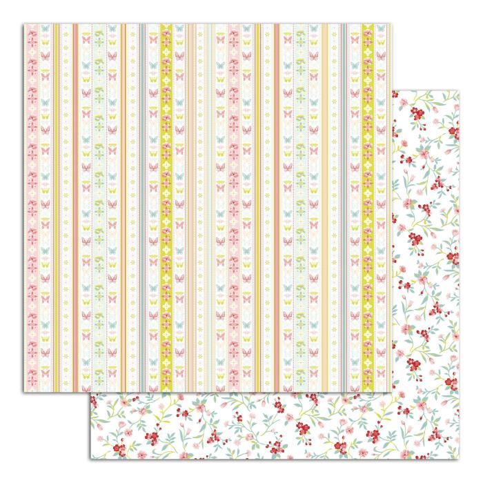 TOGA Lot de 6 papiers recto verso - 30x30 - Jardin secret
