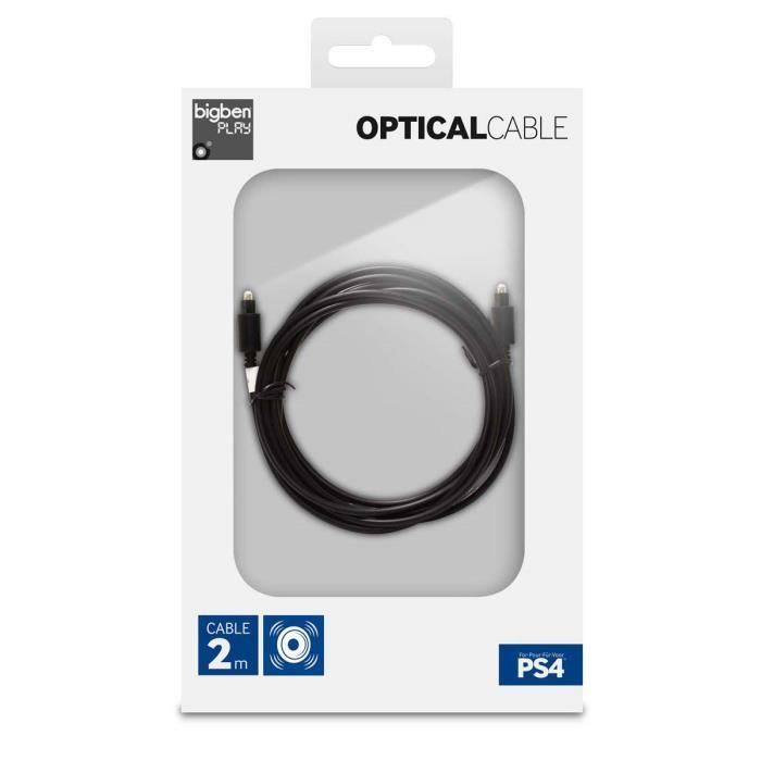 BIGBEN Cable optique pour PS4 Noir