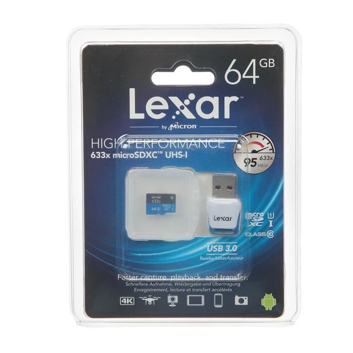 LEXAR Carte microSD + SD - 64GB