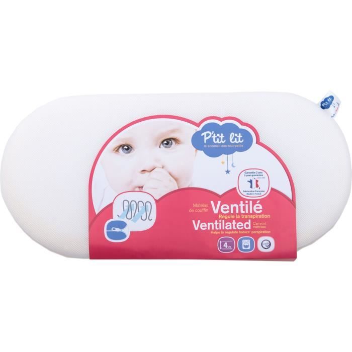 P TIT LIT Matelas de couffin Ventilé 32 x 72 cm