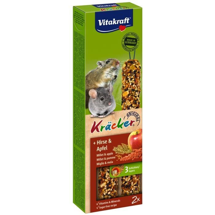 VITAKRAFT Kräcker Pomme et millet P/2 - Pour souris et petit rongeur
