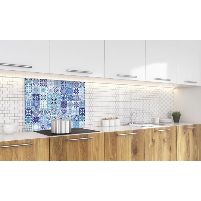 Fond de hotte "Carreaux de ciment bleus"1