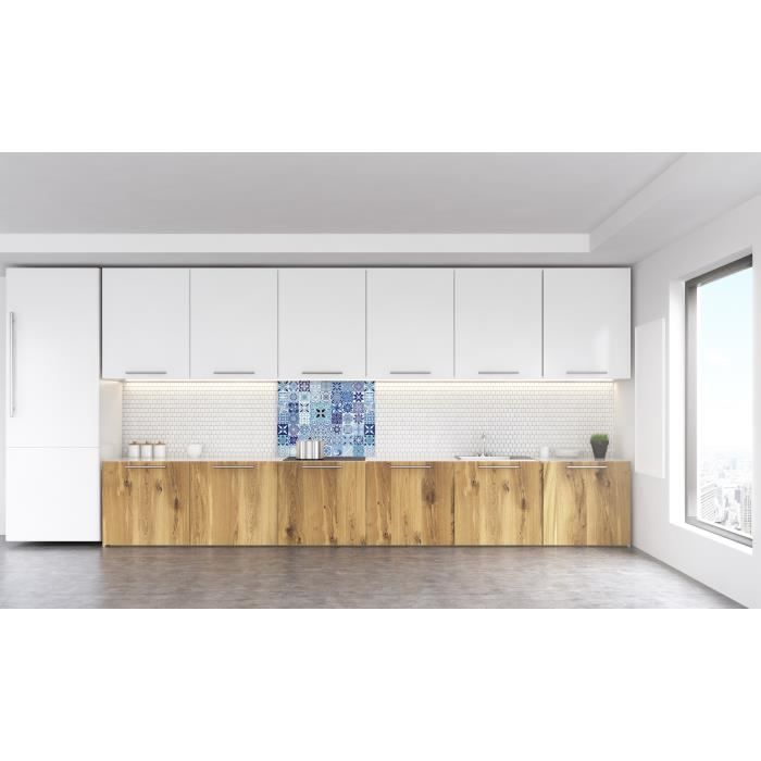 Fond de hotte "Carreaux de ciment bleus"2