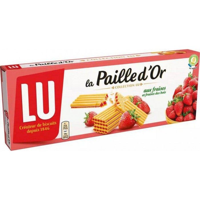 Gaufrettes fourrées à la fraise 170g Paille d'or