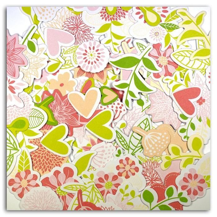 TOGA Pack de 70 Formes Découpées Rose / Vert