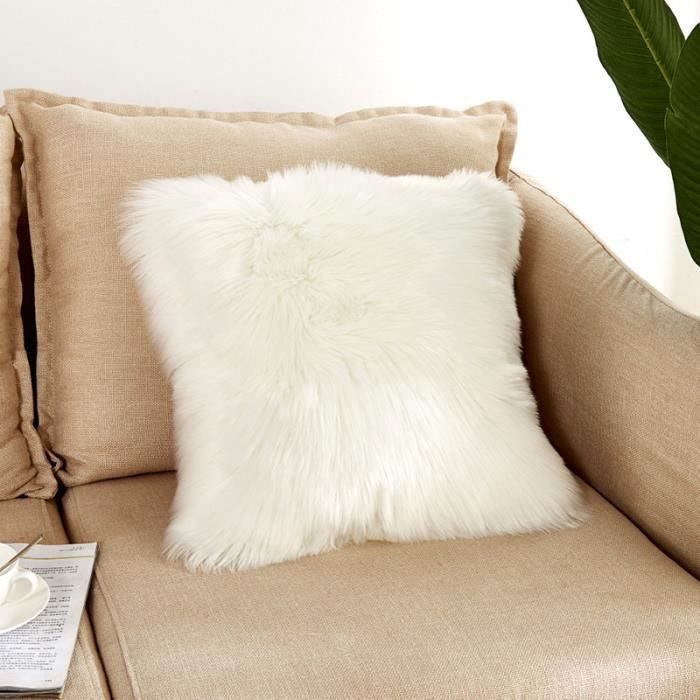Housse de coussin fausse fourrure Achat / Vente pas cher