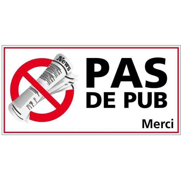 Equipements Professionnels 2 Versions Plaque Gravee Stop Pub Pas De Publicite Merci Format 29x100 Mm Oslicitantes Com Br