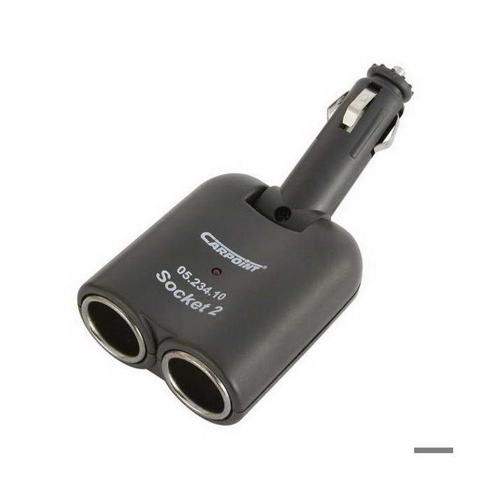 CARPONIT Prise allume-cigare Double - 5Ah 12 V - Noir