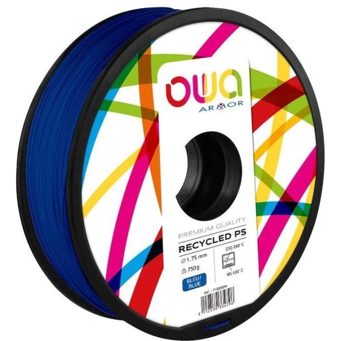 OWA Bobine de Filaments pour imprimante 3D - PS - Bleu