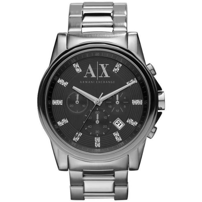 Homme Date Minéral Ax2092 Verre Armani Exchange 45mm Chronographe Montre HeEDYWI29b