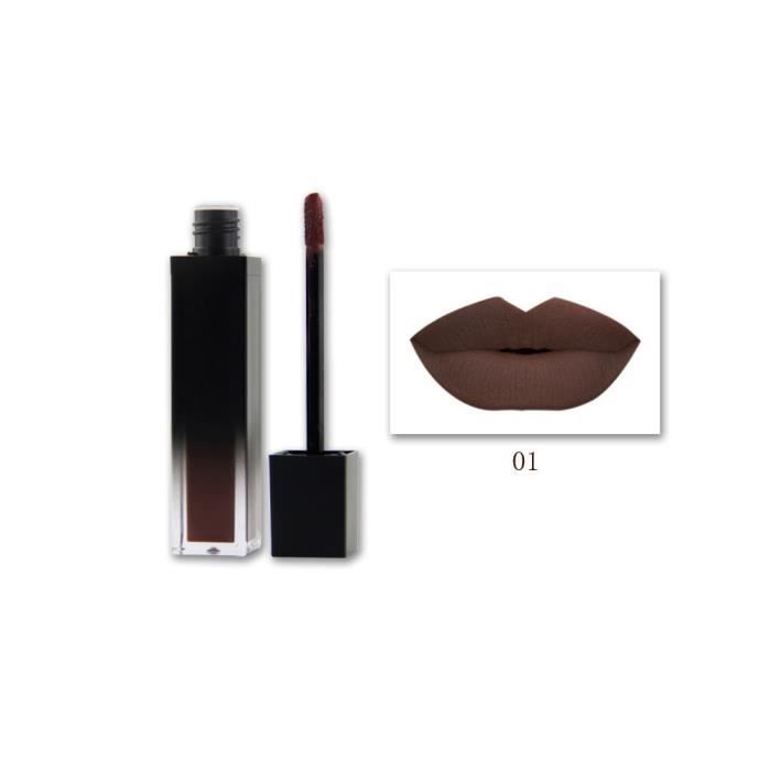 Yadeou 1pc Brillant Mat Rouge à Lèvres étanche Marron Nude Longue Durée Rouge à Lèvres Ral12