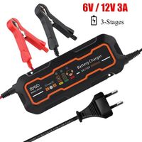 CHARGEUR DE BATTERIE 6V-12V 3A Chargeur de Batterie Intelligent Automat CHARGEUR DE BATTERIE 6V-12V 3A Chargeur de Batterie Intelligent Automat