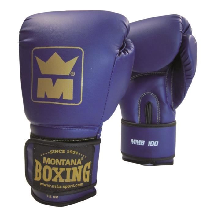 MONTANA Gants multiboxe PU MMB 100 - Bleu - Boxe