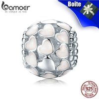 Charm's BAMOER Blanc Charms 925 Argent Silver Compatible P Charm's BAMOER Blanc Charms 925 Argent Silver Compatible P