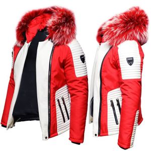 Ventiuno Mazeratti Veste Doudoune Bi matière rouge blanche Ventiuno Mazeratti Veste Doudoune Bi matière rouge blanche