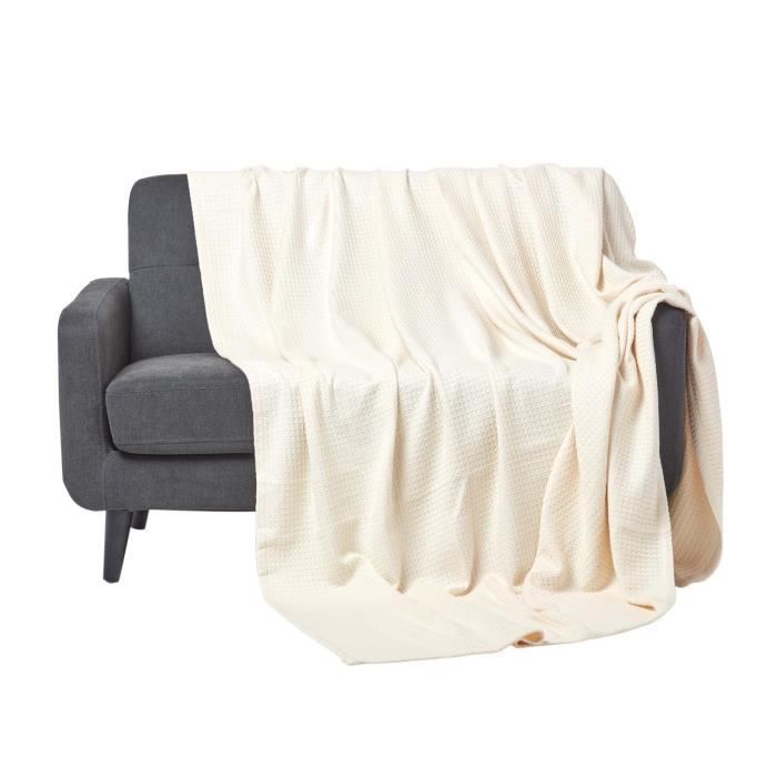 Couverture naturelle en coton bio coloris 178 x 228 cm ...