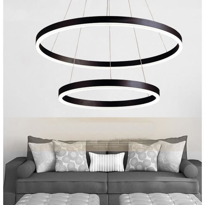 Hauteur Luster 2 Décorative Réglable Dimmable Bureau Télécommande Anneau Led Cuisine Design Suspension Plafond Lampe Salon Modern D92EWHI