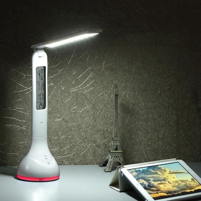 Avec Led Lampe Bureau Tactile HorlogeCalendrierTable De BedCox