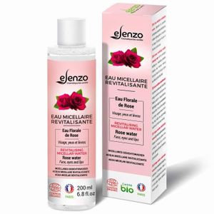Elenzo Eau Micellaire Bio Eau Florale De Rose Démaquille Hydrate En Douceur Le Visage Les Yeux Et Les Lèvres Fabriqué E