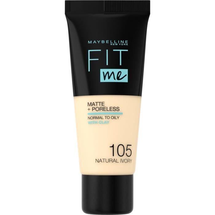 Produit shopeco.fr : MAYBELLINE Fond de teint Fit Me Matte & Poreless - 105 Ivoire naturel