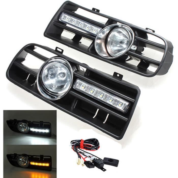 2 x LED Phares Antibrouillard Projecteur Grille parechocs voiture pr