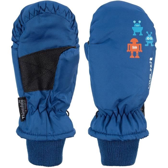 STARLING Moufles de Ski Enfant Mixte - Avec Motifs - Bleu