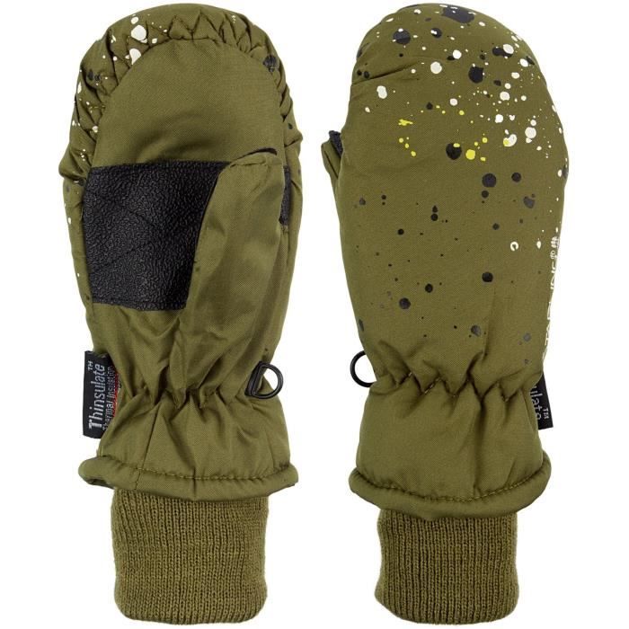 STARLING Moufles de Ski Enfant Mixte - Avec Motifs - Kaki