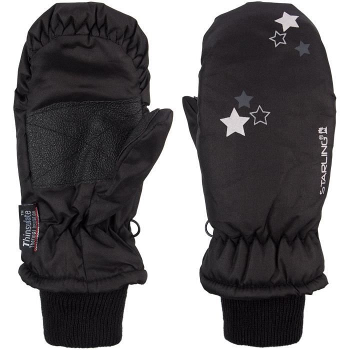 STARLING Moufles de Ski Enfant Mixte - Avec Motifs - Noir