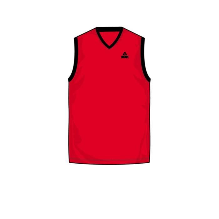 PEAK Maillot de basket Streetball - Homme - Rouge et noir