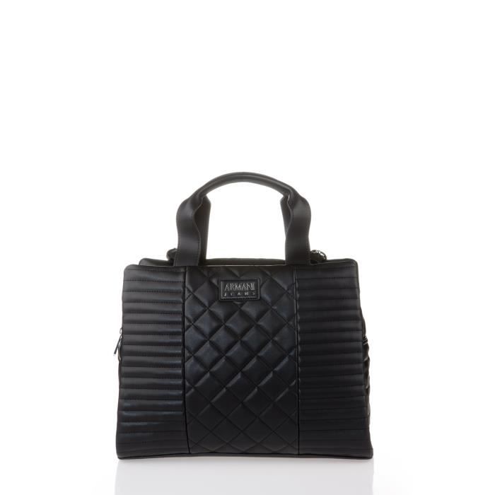 ARMANI JEANS - Sac Cabas Noir Matelassé - Femme