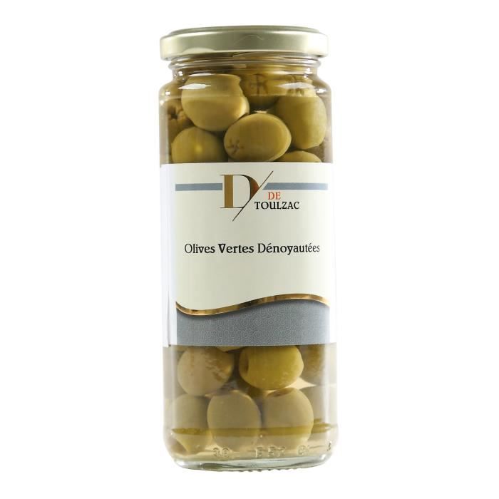 D DE TOULZAC Olives Vertes Dénoyautées 37cl