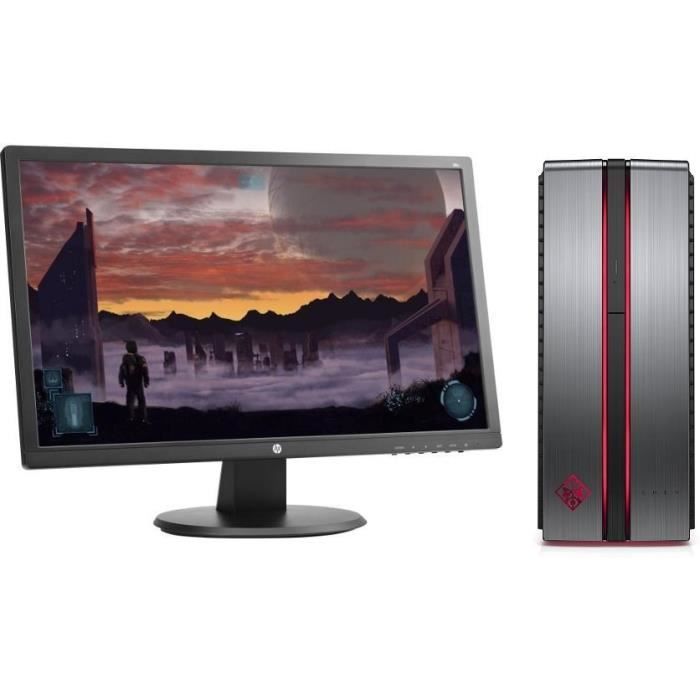 HP PC de Bureau Omen 870-237nf - RAM 8Go - Intel Core i5-7400 - NVIDIA GeForce GTX 1050 - Stockage 128Go SSD + 1To + Ecran 24\