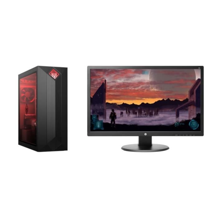 HP PC de Bureau Gamer OMEN 875-0067nf -AMD Ryzen 5 -RAM 8Go -Disque Dur 1ToHDD +128GoSSD -GTX1060 3Go - W10 + Ecran 24\