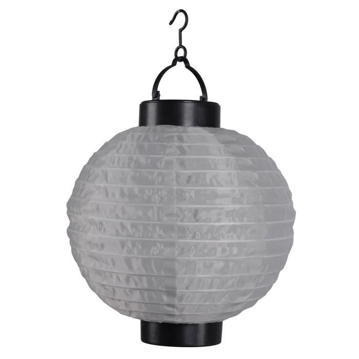 Lanterne chinoise solaire en plastique Ø20cm - Taupe