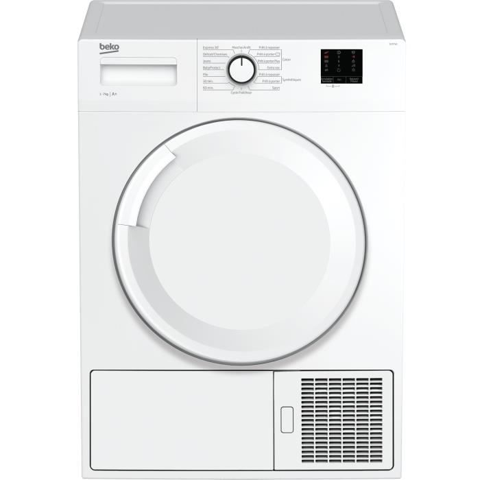 BEKO CPLS0704W1 - Sèche linge frontal - 7 kg - Pompe à chaleur - A+ - Blanc