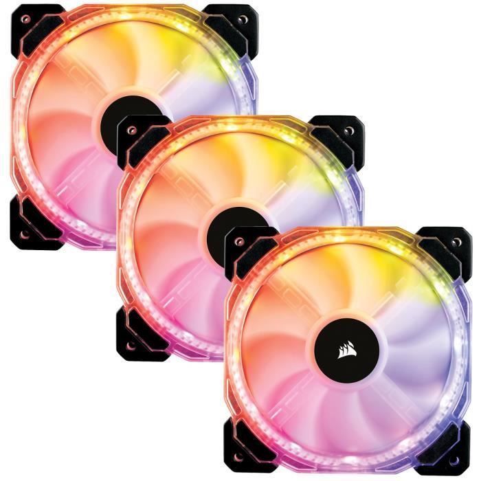 CORSAIR Ventilateur HD120 RGB - Diamètre 120mm - LED RGB - Contrôleur Fourni - Triple Pack (CO-9050067-WW)