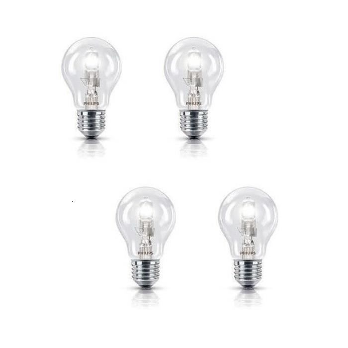 PHILIPS Lot de 4 ampoules Eco E27 70 W équivalent à 92 W