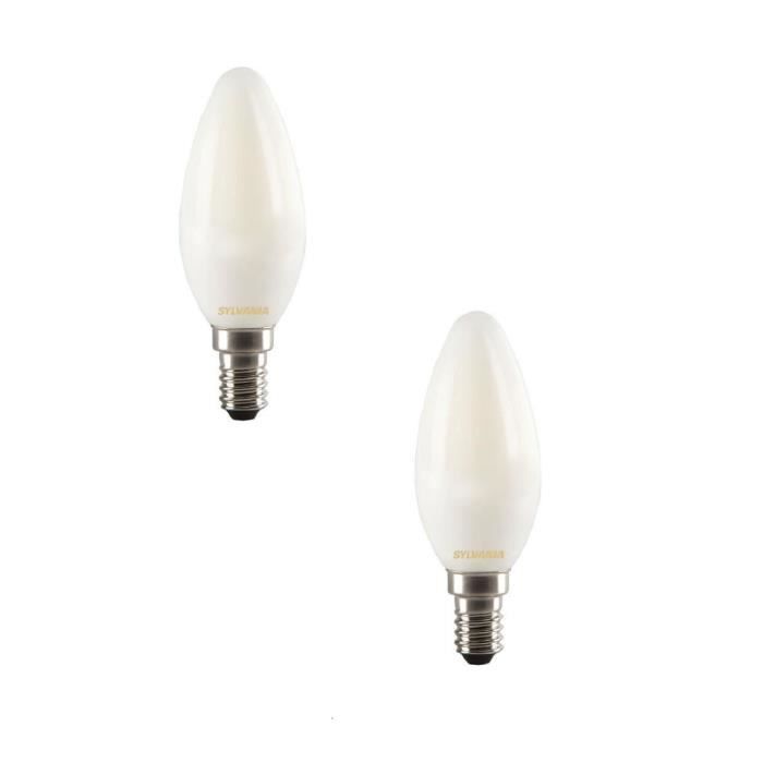 SYLVANIA Lot de 2 ampoules LED à filament Toledo RT Candle E14 4 W équivalent à 35 W