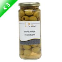 OLIVE Lot de 3 Olives Vertes Denoyautées 37cl OLIVE Lot de 3 Olives Vertes Denoyautées 37cl