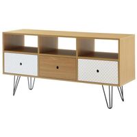 MEUBLE TV COLETTE Meuble TV scandinave décor chêne et imprim MEUBLE TV COLETTE Meuble TV scandinave décor chêne et imprim