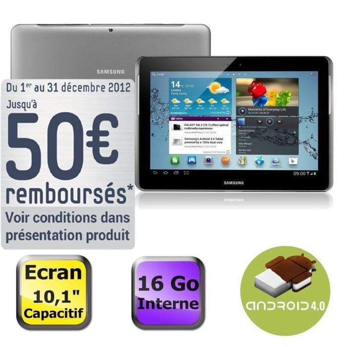 Samsung Galaxy Tab 2 10.1 Wifi 16Go Silver   Achat / Vente TABLETTE