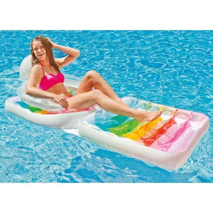 Intex Matelas Fauteuil Gonflable 2 En 1 Adulte Piscine Transparent