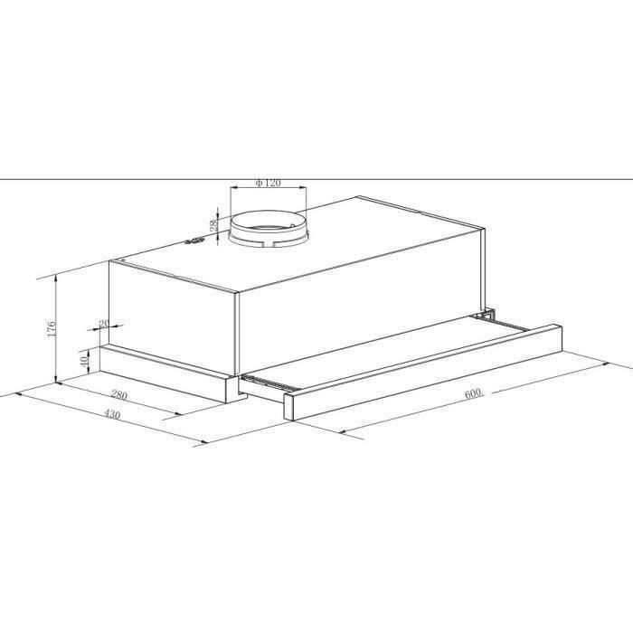  CEHT440R2 - Hotte tiroir - Recyclage - 350m3-h2
