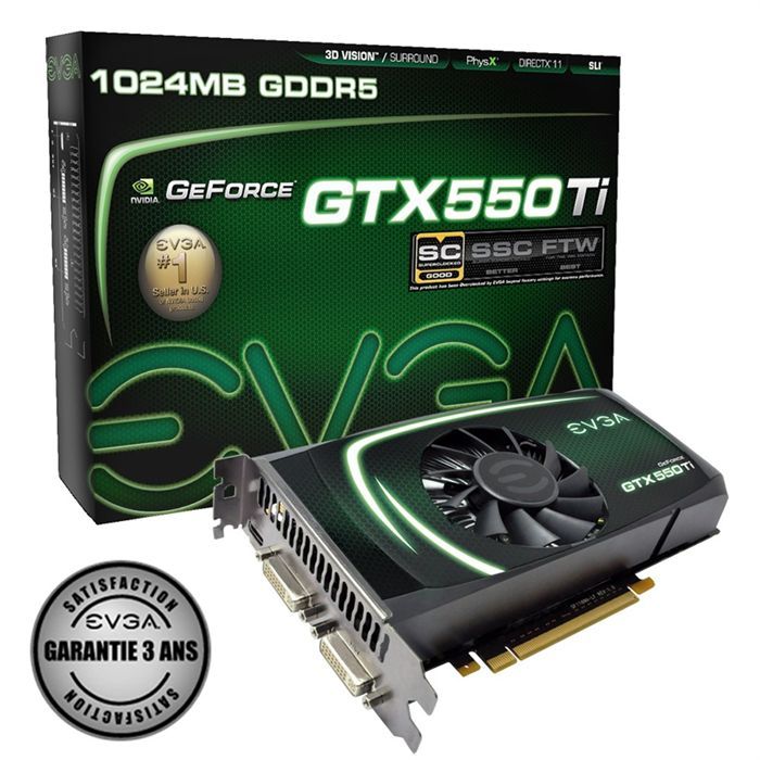 EVGA GTX550 Ti 1Go GDDR5 SC   Achat / Vente CARTE GRAPHIQUE EVGA