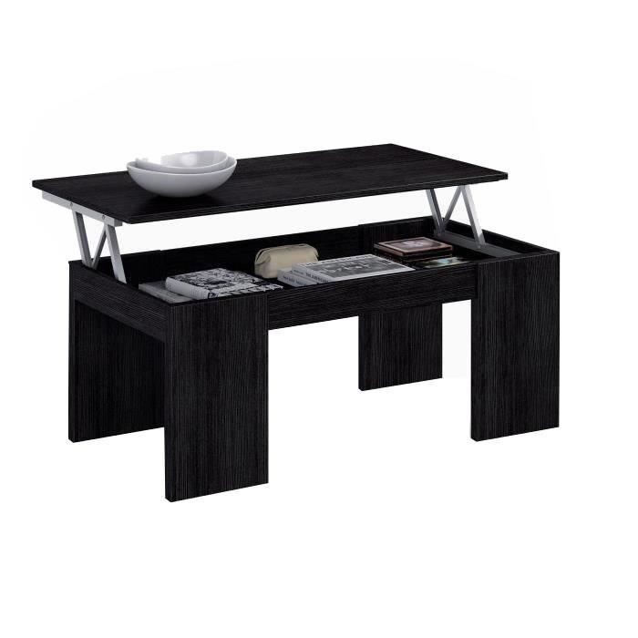 table basse noir relevable