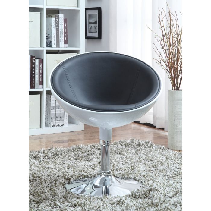 Fauteuil GIRO noir et blanc abs et metal chrome   Achat / Vente