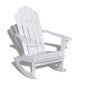 Fauteuil à Bascule En Bois Chaise Blanc Détendu Salon Jardin Patio