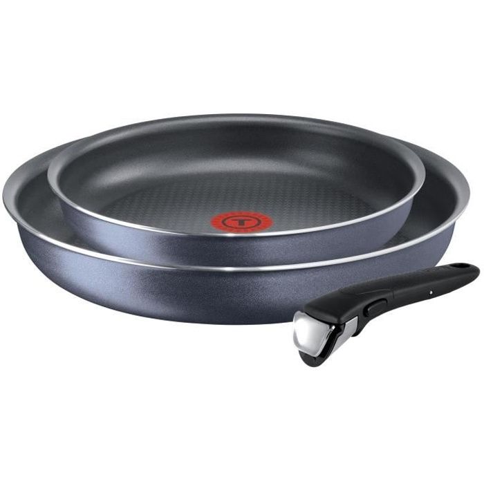 TEFAL Lot de 2 Poêles Ingenio Elegance avec poignée amovible - Ø 22 / 26 cm