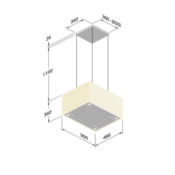 Hotte cuisine Airone suspendue blanche CALYPSO1