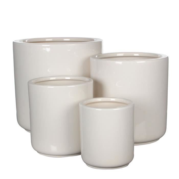 MICA Cache pot rond intérieur Lars - Blanc set de 4 - 29 xØ29 cm
